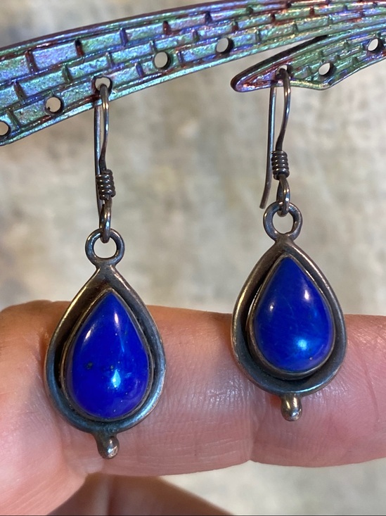 Jewelry - Vintage Sterling Silver Lapis Lazuli Earrings